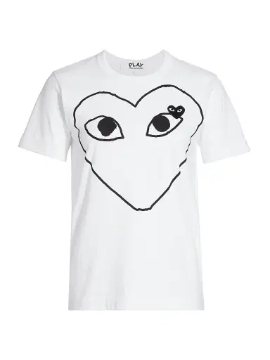 Comme des Garçons PLAY Women's Eye Heart Cotton T-Shirt - White - Size Large | Thumbnail 1