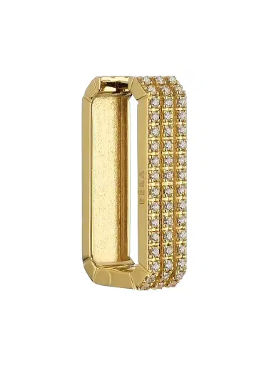 Eéra Women's Candy 18K Yellow Gold & 0.408 TCW Diamond Long Rectangular Hoop Earring - Yellow Gold | Thumbnail 1 Eéra Women's Candy 18K Yellow Gold & 0.408 TCW Diamond Long Rectangular Hoop Earring - Yellow Gold | Thumbnail 1