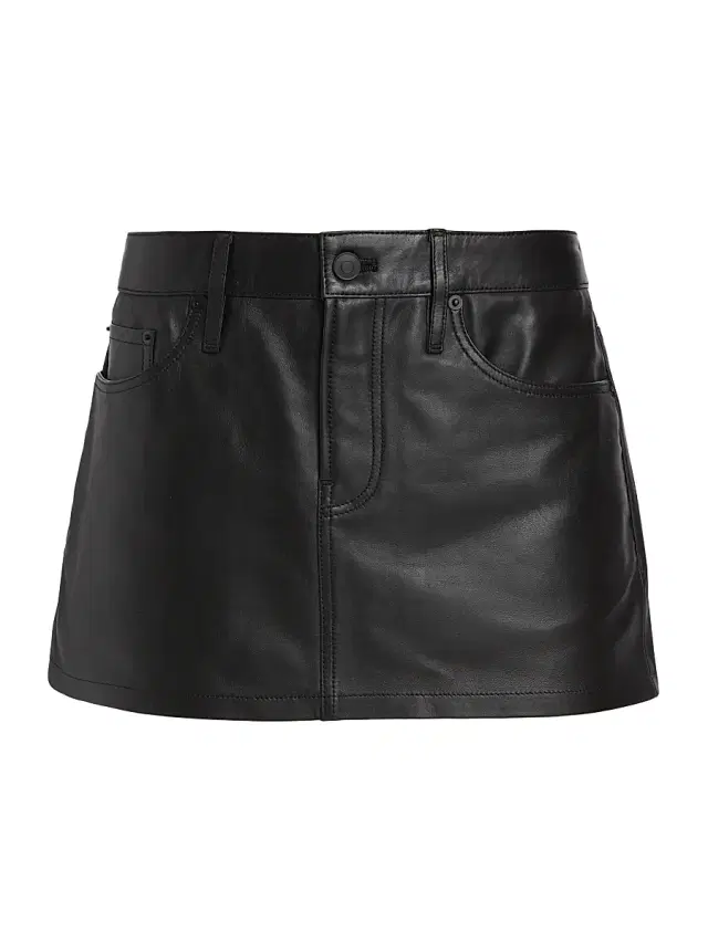 WARDROBE.NYC Women's Leather Five-Pocket Miniskirt - Black