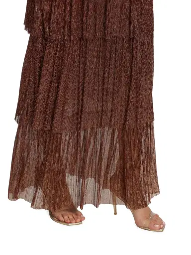 Sabina Musáyev Women's Skylar Tiered Belted Metallic Gown - Bronze - Size Small | Thumbnail 6 Sabina Musáyev Women's Skylar Tiered Belted Metallic Gown - Bronze - Size Small | Thumbnail 6