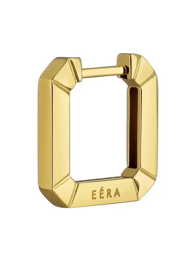 Women's Mini Candy 18K Yellow Gold Geometric Hoop Earring - Yellow Gold