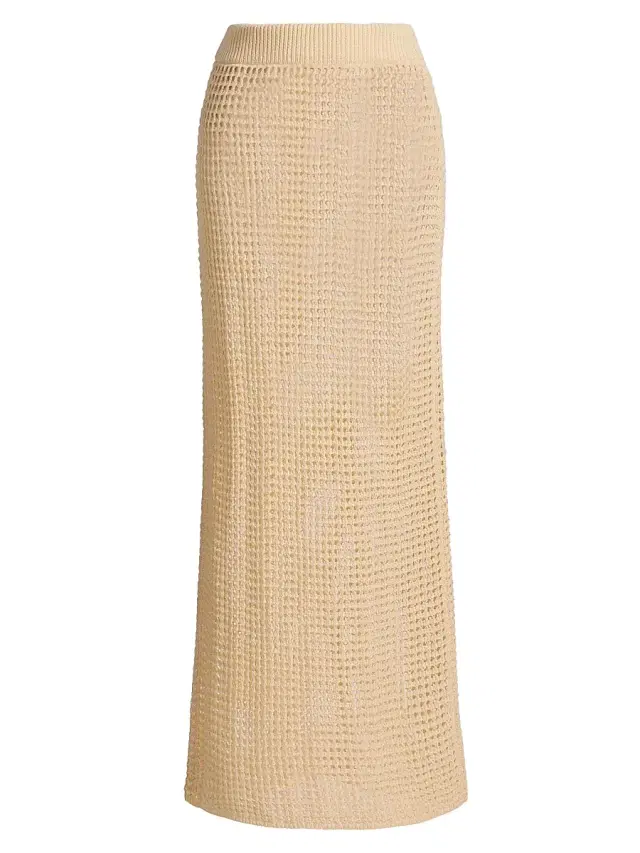 Nonchalant Label Women's Brianna Open-Knit Maxi Skirt - Beige