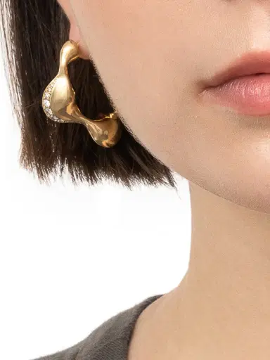 Vram Women's Continuum Moment IV Cayrn 18K Yellow Gold & 0.62 TCW Natural Diamond Hoop Earrings - Gold | Thumbnail 1 Vram Women's Continuum Moment IV Cayrn 18K Yellow Gold & 0.62 TCW Natural Diamond Hoop Earrings - Gold | Thumbnail 1
