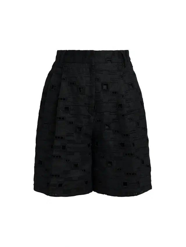 Kiton Women's Wide-Leg Linen Eyelet Shorts - Black