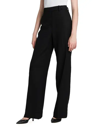 Kiton Women's Wide-Leg Linen-Blend Pants - Black - Size 12 | Thumbnail 4 Kiton Women's Wide-Leg Linen-Blend Pants - Black - Size 12 | Thumbnail 4