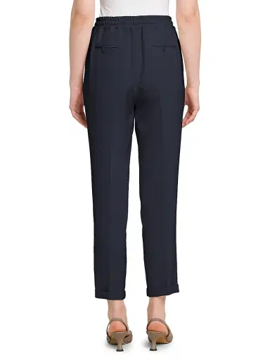 Kiton Women's Drawstring Stretch Silk Pants - Navy - Size 4 | Thumbnail 5 Kiton Women's Drawstring Stretch Silk Pants - Navy - Size 4 | Thumbnail 5