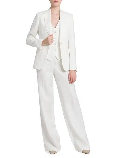 Kiton Women's Single-Breasted Blazer - White - Size 10 | Thumbnail 2