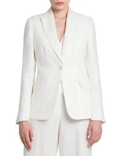 Kiton Women's Single-Breasted Blazer - White - Size 10 | Thumbnail 3