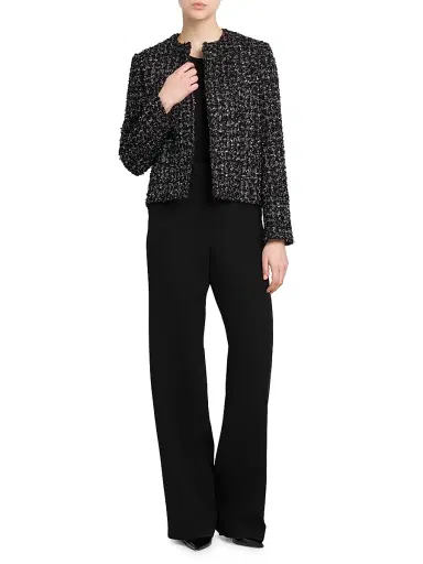 Kiton Women's Metallic Tweed Jacket - Black - Size 6 | Thumbnail 2 Kiton Women's Metallic Tweed Jacket - Black - Size 6 | Thumbnail 2
