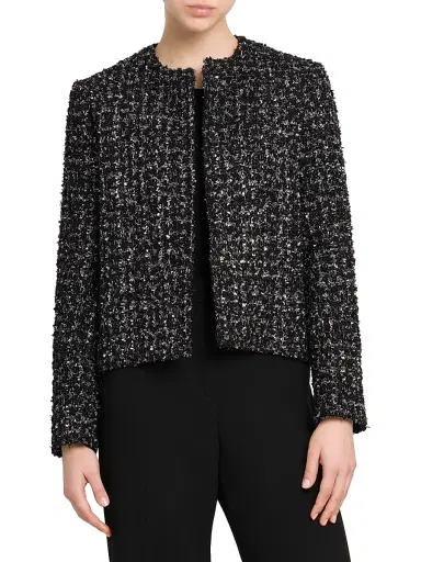 Kiton Women's Metallic Tweed Jacket - Black - Size 6 | Thumbnail 3 Kiton Women's Metallic Tweed Jacket - Black - Size 6 | Thumbnail 3