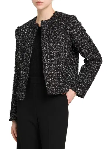 Kiton Women's Metallic Tweed Jacket - Black - Size 6 | Thumbnail 4 Kiton Women's Metallic Tweed Jacket - Black - Size 6 | Thumbnail 4