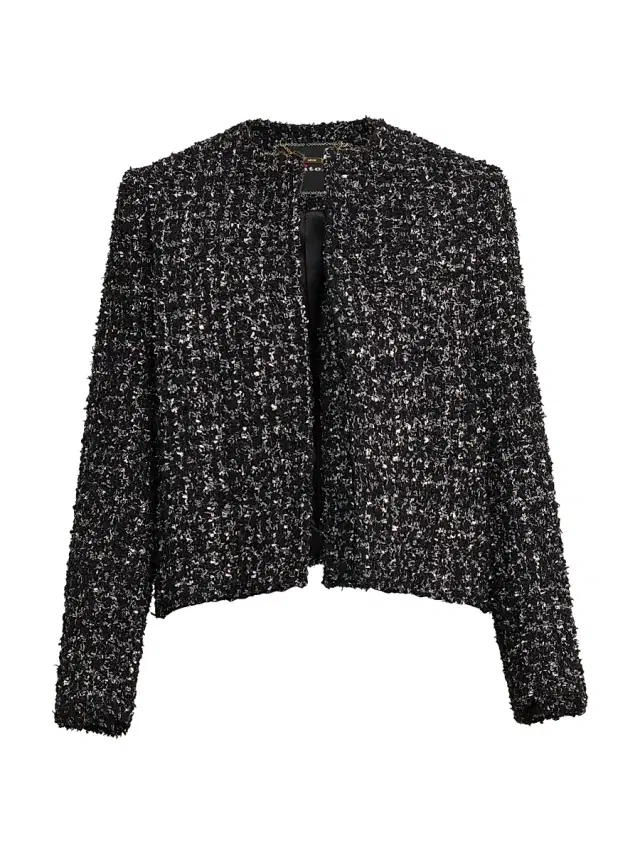 Kiton Women's Metallic Tweed Jacket - Black