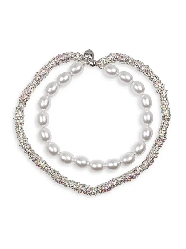 Women's Eva Silvertone, Crystal & Faux Pearl Necklace - White Gold