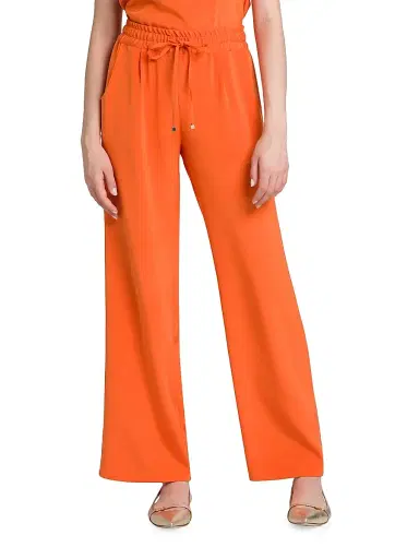 Kiton Women's Silk-Blend Drawstring Pants - Orange - Size 4 | Thumbnail 3