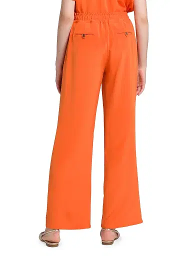 Kiton Women's Silk-Blend Drawstring Pants - Orange - Size 4 | Thumbnail 5