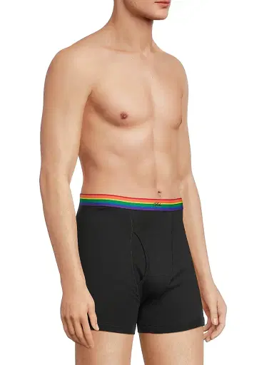 Saks Fifth Avenue Men's COLLECTION Pride Stretch-Cotton Boxer Briefs - Moonless - Size XS | Thumbnail 4 Saks Fifth Avenue Men's COLLECTION Pride Stretch-Cotton Boxer Briefs - Moonless - Size XS | Thumbnail 4