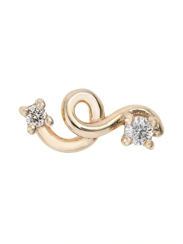 Women's Loop Goldtone & 0.05 TCW Diamond Single Mini Stud Earring - Yellow Gold