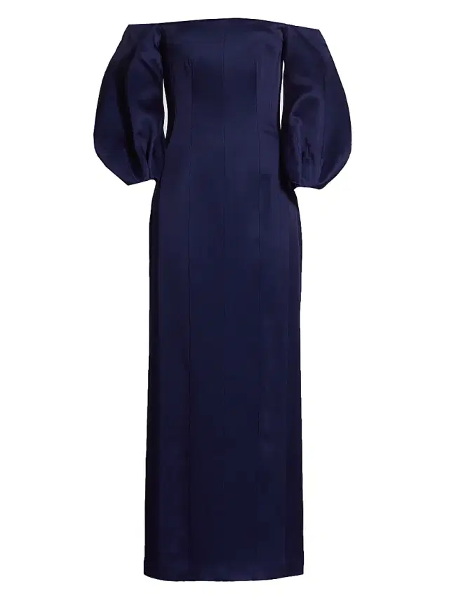 Galvan London Women's Ponza Satin Gown - Blue Moon