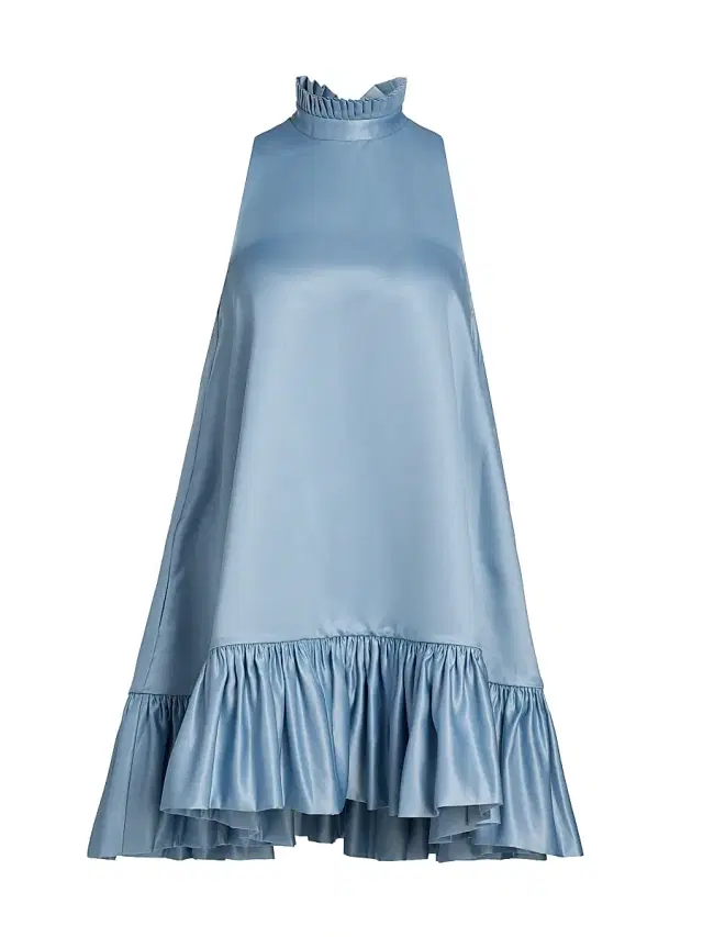 Azeeza Women's Alcott Silk Trapeze Minidress - Hazy Blue