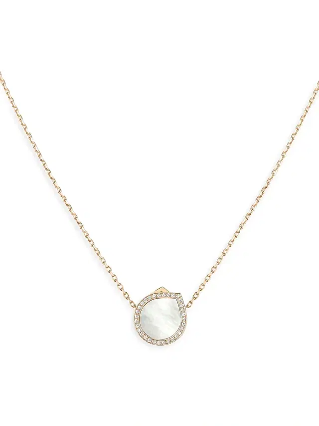 Women's Antifer 18K Rose Gold, Mother-Of-Pearl & 0.18 TCW Diamond Pendant Necklace - Mother Of Pearl