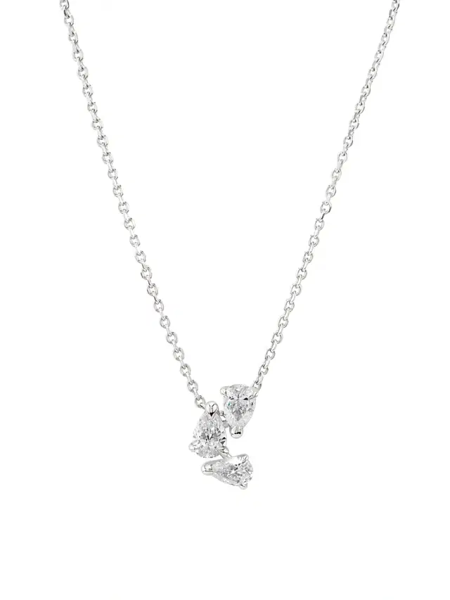 Women's Serti Sur Vide 18K White Gold & 0.75 TCW Diamond Pendant Necklace - White Gold