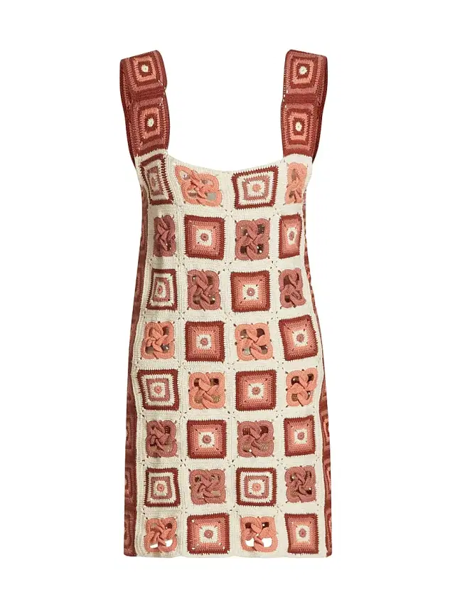 ESCVDO Women's Camino Santeria Crochet Minidress - Brown