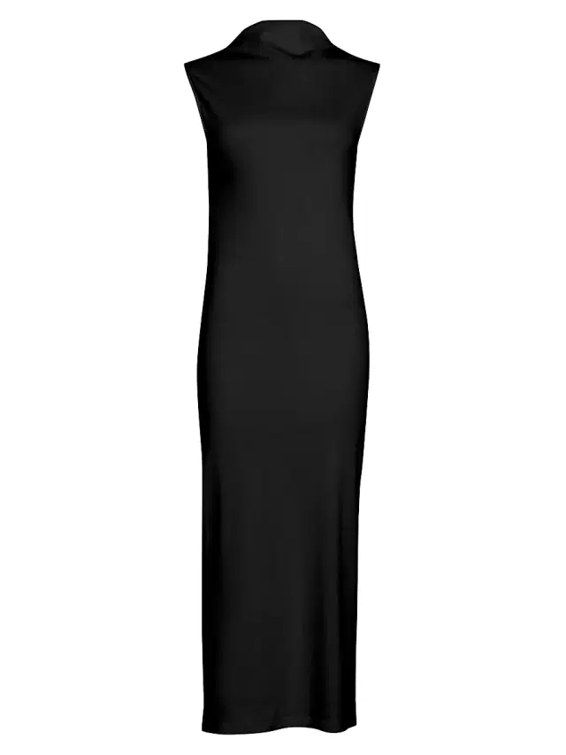 Women's Rose Cotton Midi-Dress - Black