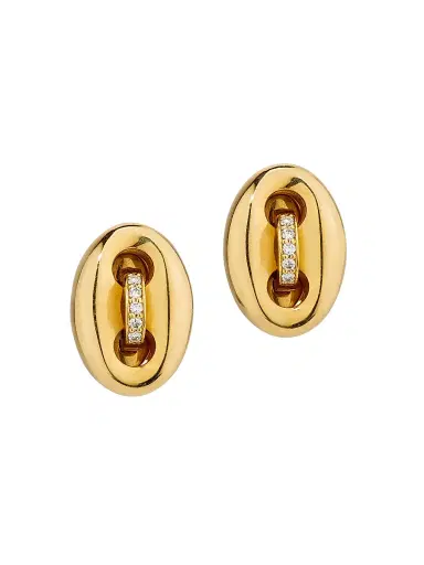Jenna Blake Women's Mariner 18K Yellow Gold & 0.75 TCW Diamond Earrings - Gold | Thumbnail 1 Jenna Blake Women's Mariner 18K Yellow Gold & 0.75 TCW Diamond Earrings - Gold | Thumbnail 1
