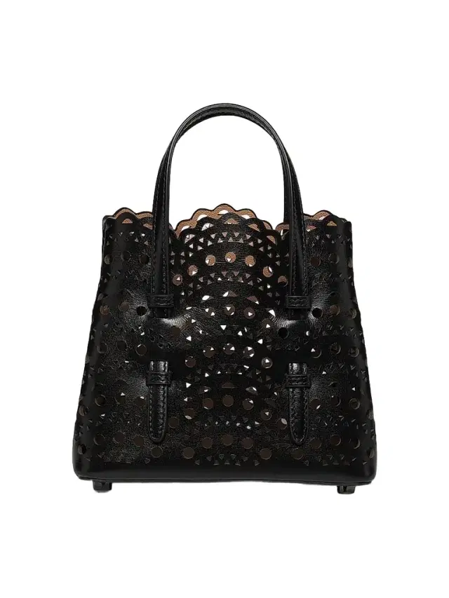 ALAIA Women's Mina 16 Perforated Leather Top Handle Bag - Noir