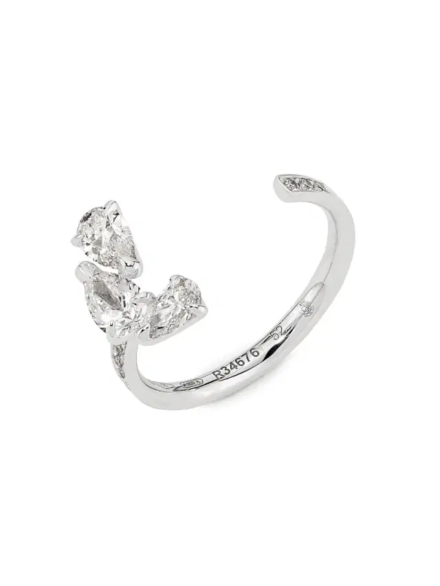 Women's Serti Sur Vide 18K White Gold & 0.82 TCW Diamond Cuff Ring - White Gold