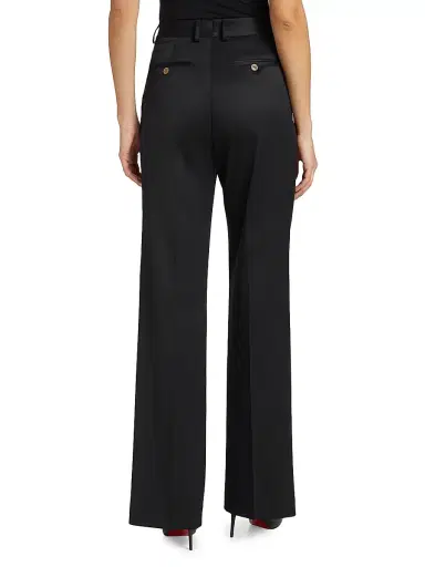 Kiton Women's Wide-Leg Wool-Blend Trousers - Dark Navy - Size 2 | Thumbnail 4