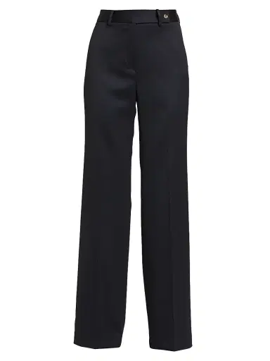 Kiton Women's Wide-Leg Wool-Blend Trousers - Dark Navy - Size 2 | Thumbnail 1