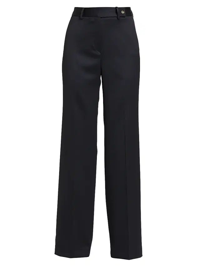 Kiton Women's Wide-Leg Wool-Blend Trousers - Dark Navy