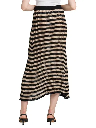 Kiton Women's Striped Knit Silk Midi-Skirt - Sand Black - Size 12 | Thumbnail 5 Kiton Women's Striped Knit Silk Midi-Skirt - Sand Black - Size 12 | Thumbnail 5
