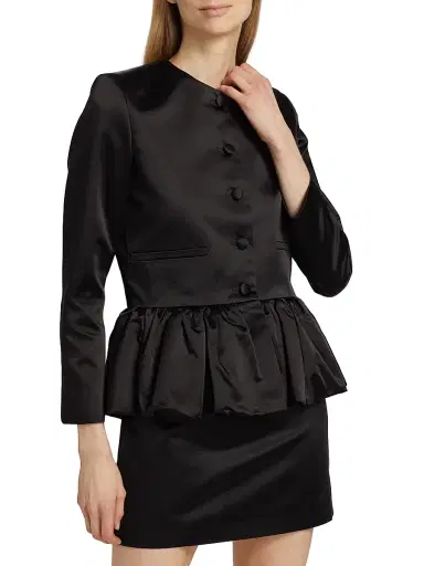 LIBEROWE Women's Satin Peplum Jacket - Black - Size Large | Thumbnail 3 LIBEROWE Women's Satin Peplum Jacket - Black - Size Large | Thumbnail 3