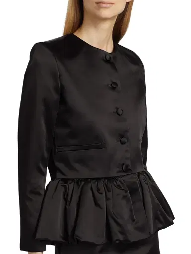 LIBEROWE Women's Satin Peplum Jacket - Black - Size Large | Thumbnail 6 LIBEROWE Women's Satin Peplum Jacket - Black - Size Large | Thumbnail 6