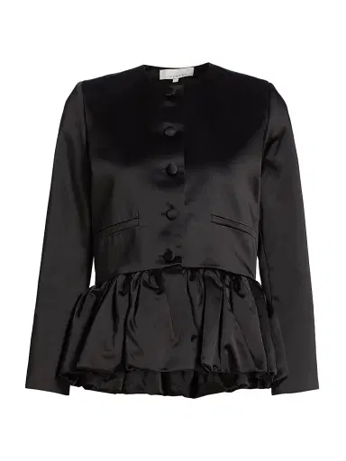 LIBEROWE Women's Satin Peplum Jacket - Black - Size Large | Thumbnail 1 LIBEROWE Women's Satin Peplum Jacket - Black - Size Large | Thumbnail 1