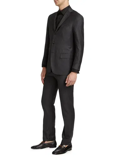 Kiton Men's Wool Pinstriped Suit | Thumbnail 4 Kiton Men's Wool Pinstriped Suit | Thumbnail 4