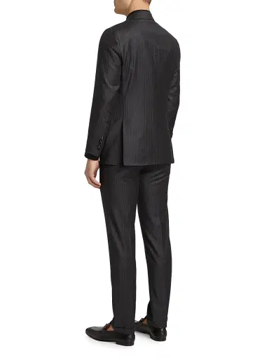 Kiton Men's Wool Pinstriped Suit | Thumbnail 5 Kiton Men's Wool Pinstriped Suit | Thumbnail 5
