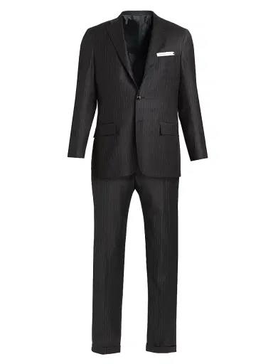 Kiton Men's Wool Pinstriped Suit | Thumbnail 1 Kiton Men's Wool Pinstriped Suit | Thumbnail 1