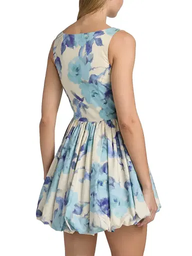 AZEEZA Women's Ananya Satin Cotton-Blend Bubble Minidress - Blue Rose - Size Small | Thumbnail 5 AZEEZA Women's Ananya Satin Cotton-Blend Bubble Minidress - Blue Rose - Size Small | Thumbnail 5