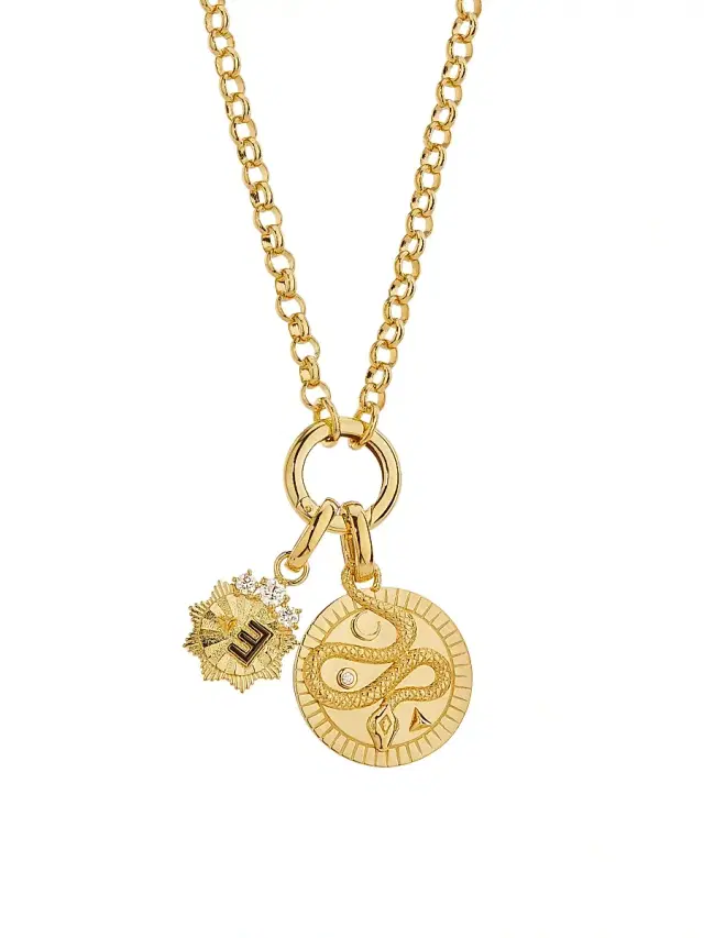 Women's Wholeness & Internal Compass 18K Yellow Gold & 0.23 TCW Diamond  Belcher Chain Necklace - Yellow Gold