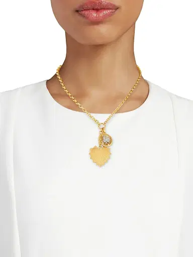 Foundrae Women's True Love 18K Yellow Gold & 0.14 TCW Diamond Double Pendant Necklace - Gold | Thumbnail 2 Foundrae Women's True Love 18K Yellow Gold & 0.14 TCW Diamond Double Pendant Necklace - Gold | Thumbnail 2