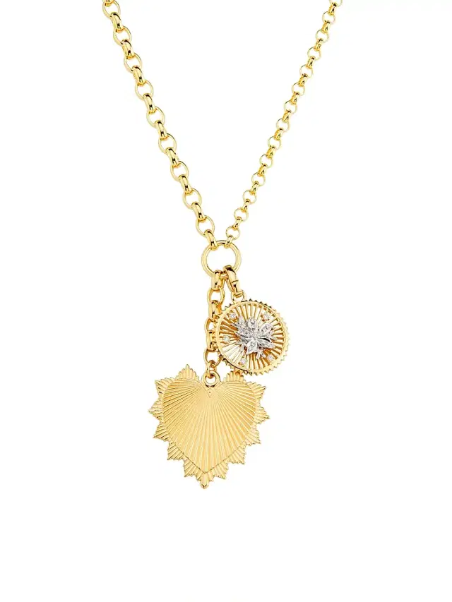 Women's True Love 18K Yellow Gold & 0.14 TCW Diamond Double Pendant Necklace - Gold