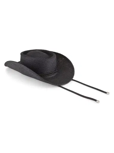 Monrowe Women's Onyx Panama Straw Cowboy Hat - Black - Size Medium | Thumbnail 2 Monrowe Women's Onyx Panama Straw Cowboy Hat - Black - Size Medium | Thumbnail 2
