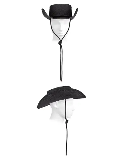 Monrowe Women's Onyx Panama Straw Cowboy Hat - Black - Size Medium | Thumbnail 3 Monrowe Women's Onyx Panama Straw Cowboy Hat - Black - Size Medium | Thumbnail 3