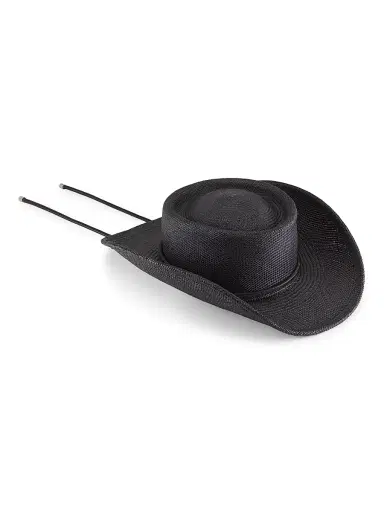 Monrowe Women's Onyx Panama Straw Cowboy Hat - Black - Size Medium | Thumbnail 1 Monrowe Women's Onyx Panama Straw Cowboy Hat - Black - Size Medium | Thumbnail 1