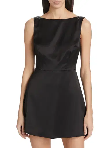 Reformation Women's Zenni Satin Minidress - Black | Thumbnail 3 Reformation Women's Zenni Satin Minidress - Black | Thumbnail 3
