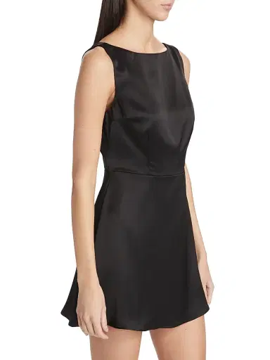 Reformation Women's Zenni Satin Minidress - Black | Thumbnail 4 Reformation Women's Zenni Satin Minidress - Black | Thumbnail 4