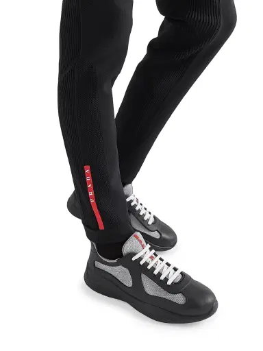 Prada Men's America's Cup Soft Rubber and Bike Fabric Sneakers - Black - Size 13 | Thumbnail 2